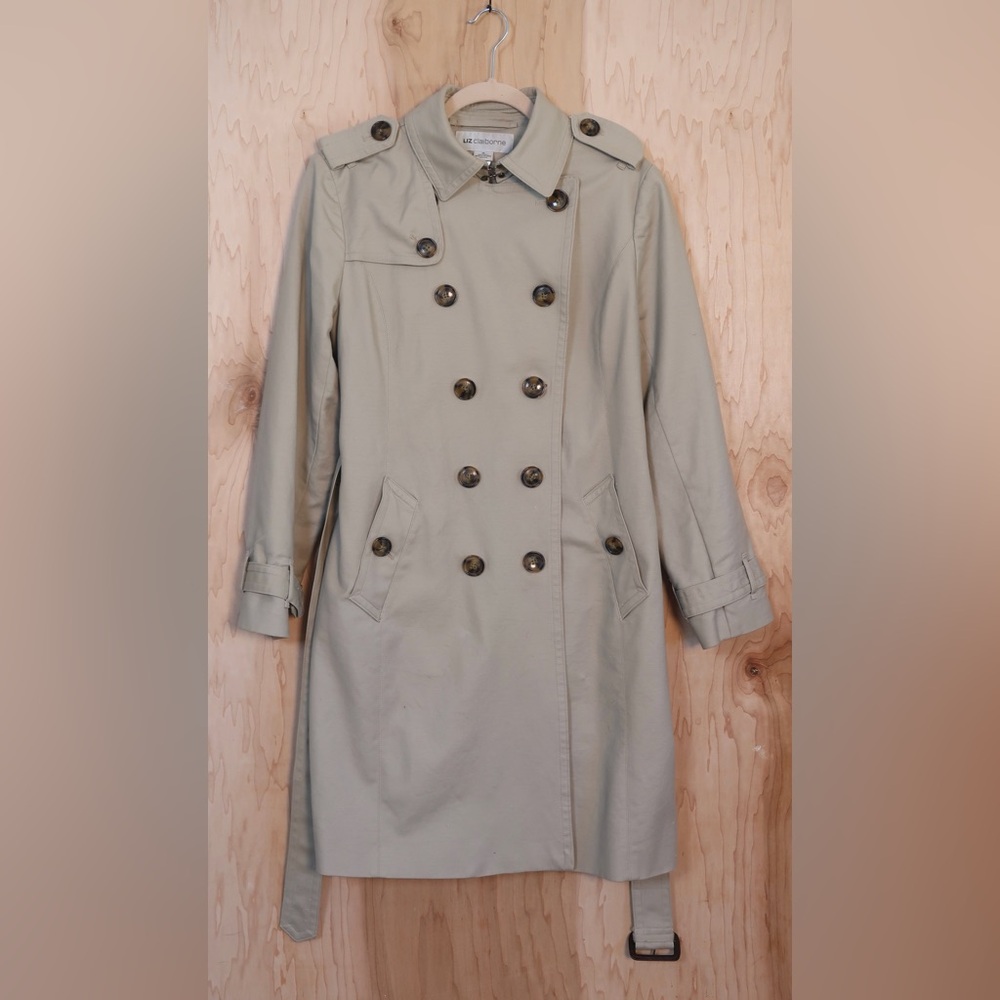 Liz Claiborne Light Tan Trench Coat - Picture 4 of 8